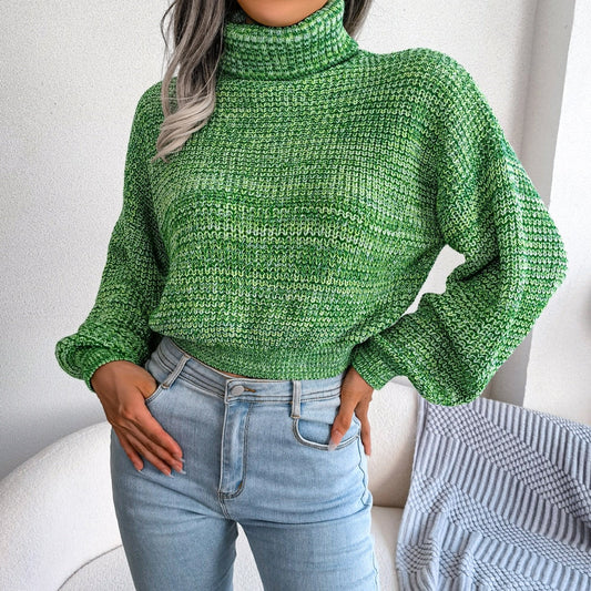 Casual knitted turtleneck sweater - Ena