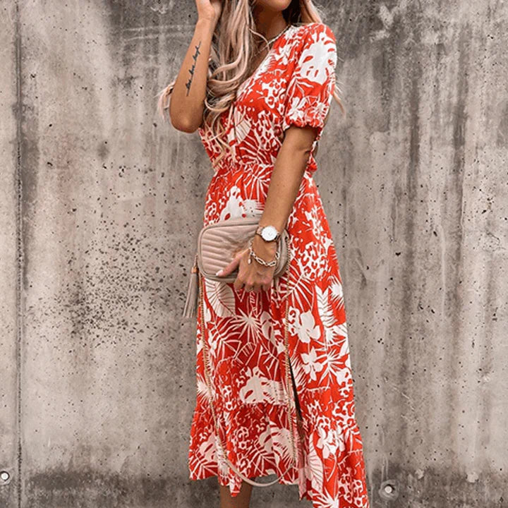 Ariana - Floral print dress with slit