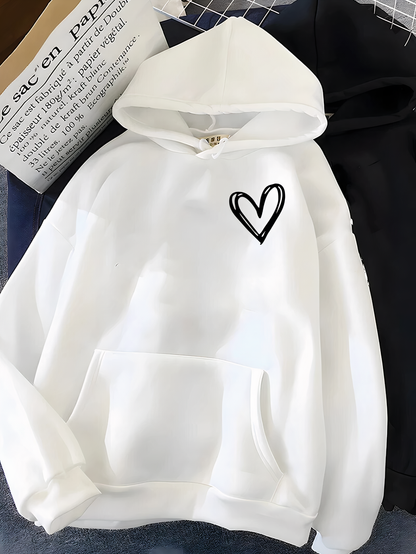 Hoodie with heart print for women - Saylor