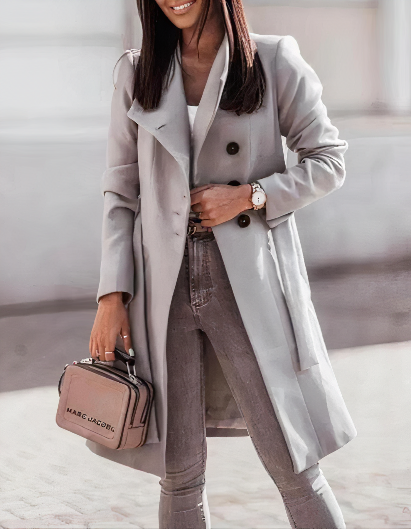 Chic trench coat with belt - Simone