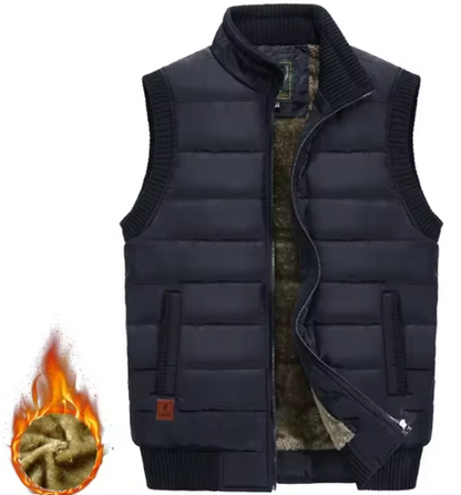 Warm outdoor vest with lining for men