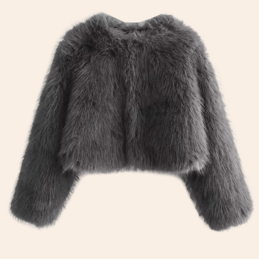 Winter short jackets made from faux fur