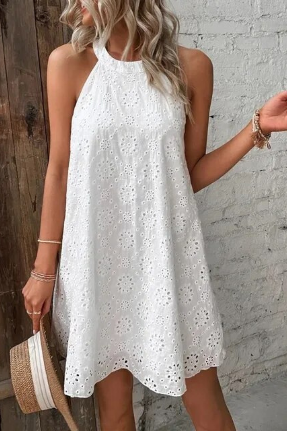 Stella - Lace print Embroidery Dress