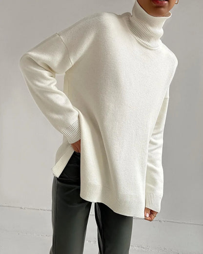 Turtleneck sweater with side slits - Sutton