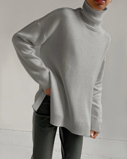 Turtleneck sweater with side slits - Sutton