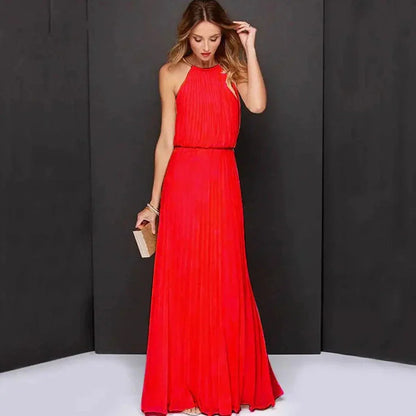 Frances - sleeveless dress with halter neckline