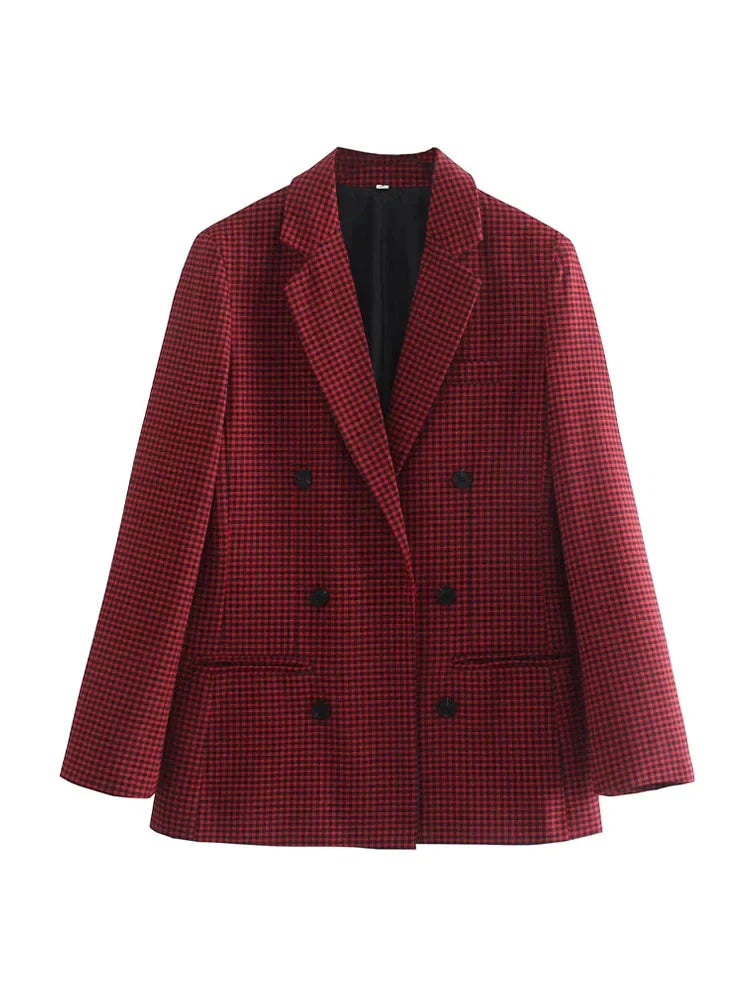 Women's checkered blazer in vintage style