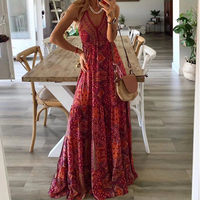 Harriet - Maxi dress with boho print.