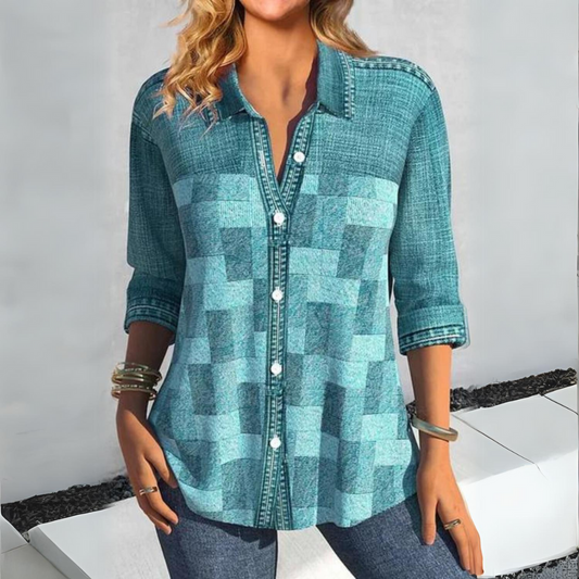 Sabrina - Casual Checked Blouse