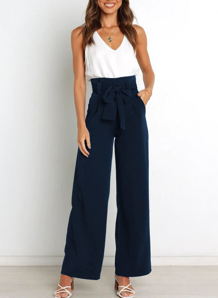 Camille - Trendy Women's Button Down Wide Leg Pants