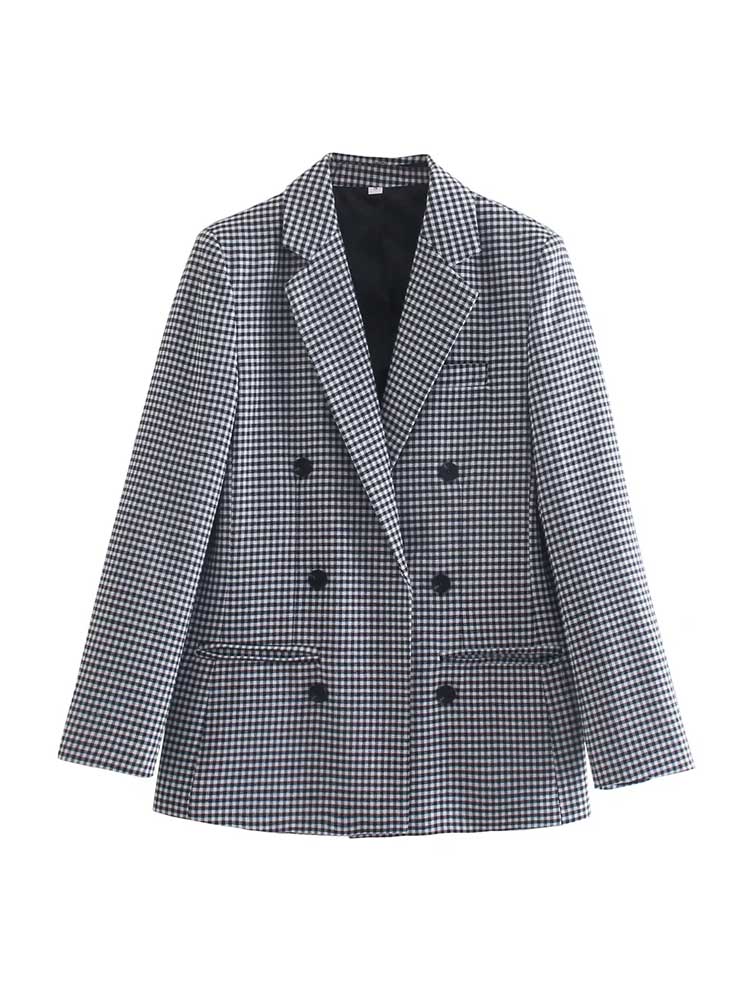 Women's checkered blazer in vintage style