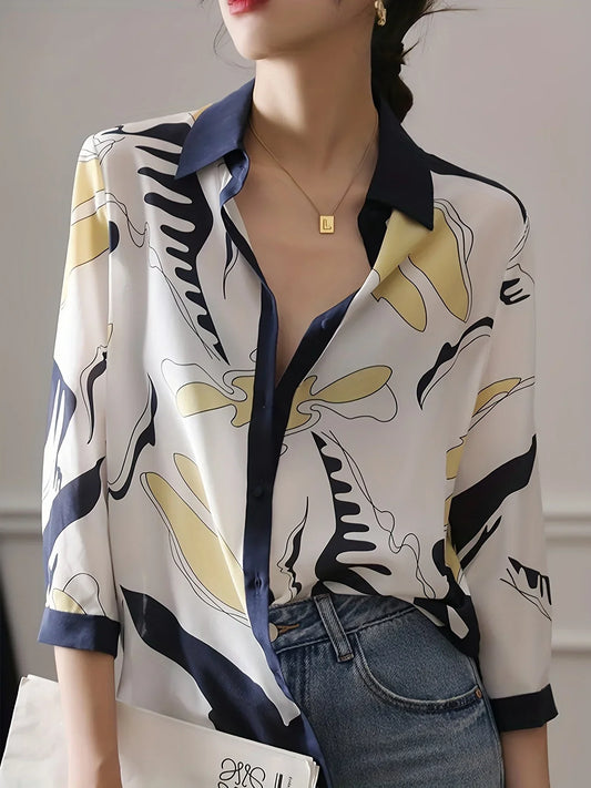 Ura Blouse | Long Sleeve Printed Blouse