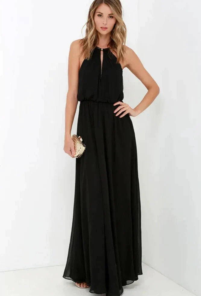 Frances - sleeveless dress with halter neckline