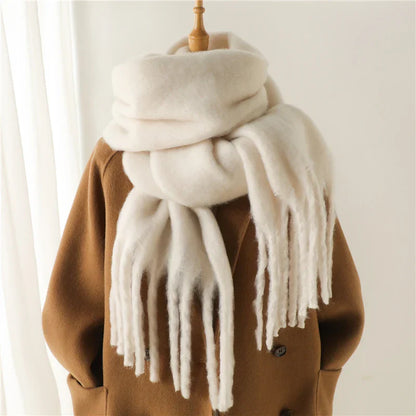 Velucci | Cashmere Warmth Winter Scarf With Large Tassels