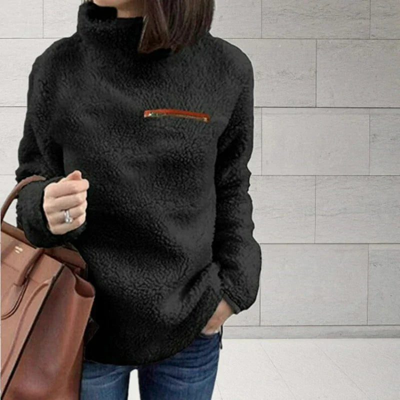 Long-sleeved turtleneck sweater for women