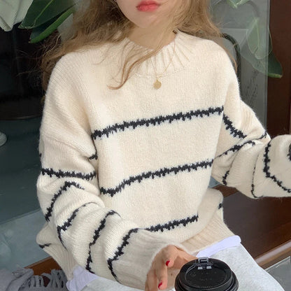 Cozy striped sweater for women