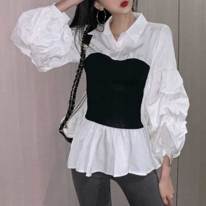 Eliza - Elegant blouse with lantern sleeves