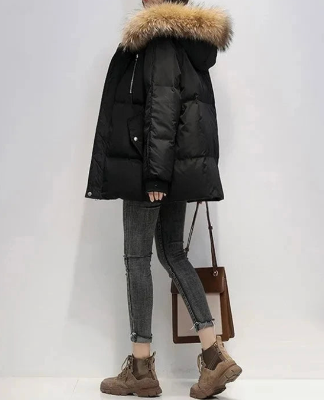 Winter coat with faux fur hood - Maxinne