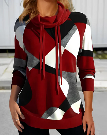 Vera | color block sweater with hood