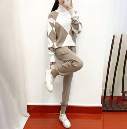 Jess-Mode - Chic and stylish fall jogging set sweater and pants for women