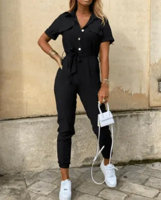 Button Down Jumpsuit - Timeless - Soft Cotton - Perfect for Any Occasion