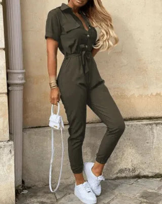 Button Down Jumpsuit - Timeless - Soft Cotton - Perfect for Any Occasion