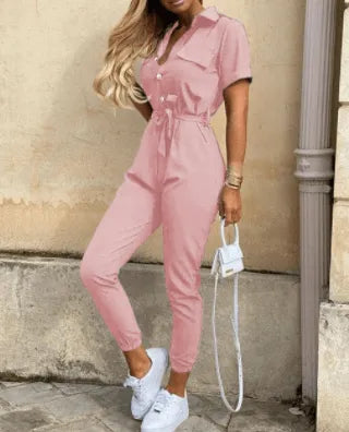 Button Down Jumpsuit - Timeless - Soft Cotton - Perfect for Any Occasion