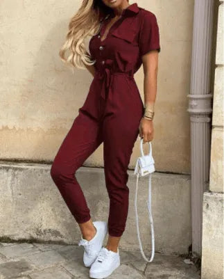 Button Down Jumpsuit - Timeless - Soft Cotton - Perfect for Any Occasion