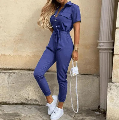 Button Down Jumpsuit - Timeless - Soft Cotton - Perfect for Any Occasion