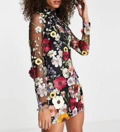 Lotte | Three-dimensional floral dress