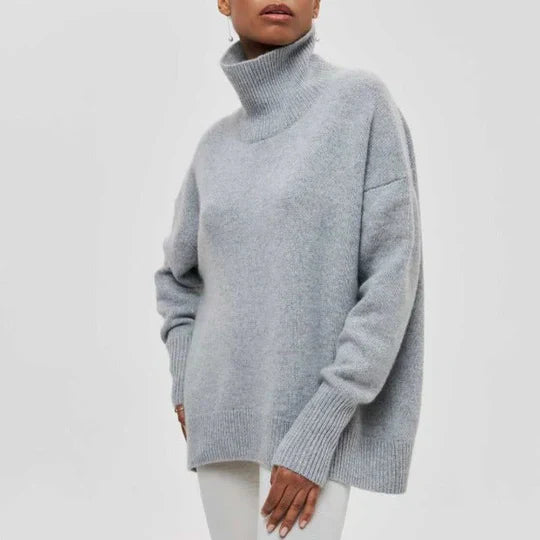 Warm oversized turtleneck sweater for ladies - warm - comfortable - wool