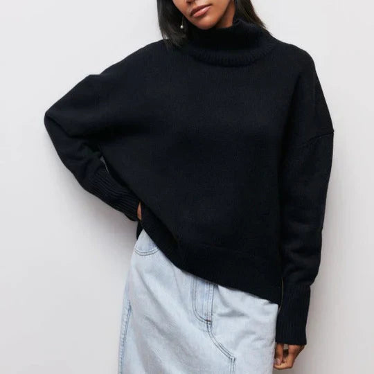 Warm oversized turtleneck sweater for ladies - warm - comfortable - wool