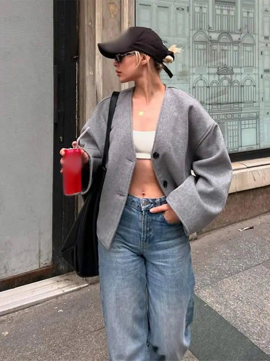 Sally - retro double-breasted streetwear jacket