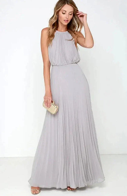 Frances - sleeveless dress with halter neckline