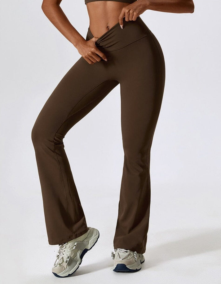 Fitted, flared leggings with a high waistband