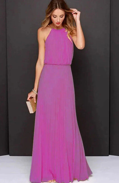 Frances - sleeveless dress with halter neckline