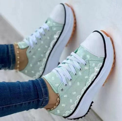 Slip Sneakers Lace-ups Platform Shoes