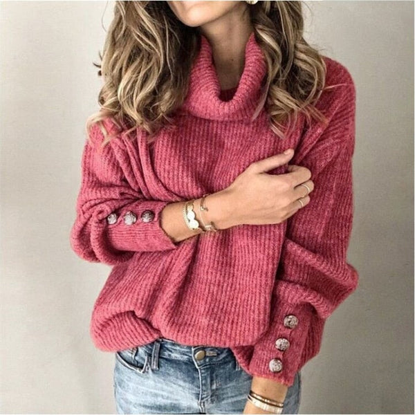 Jess | Stylish sweater with buttons - ideal for fall/winter