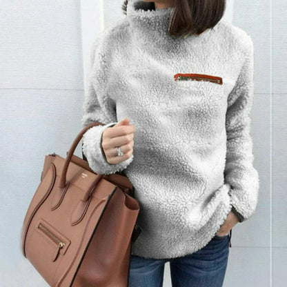 Long-sleeved turtleneck sweater for women