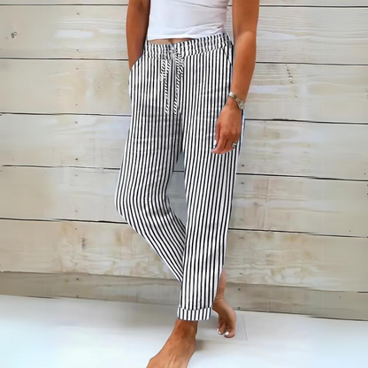 Selene - Casual Striped Long Pants