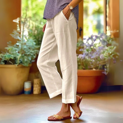 Selene - Elegant Cotton Women's Trousers