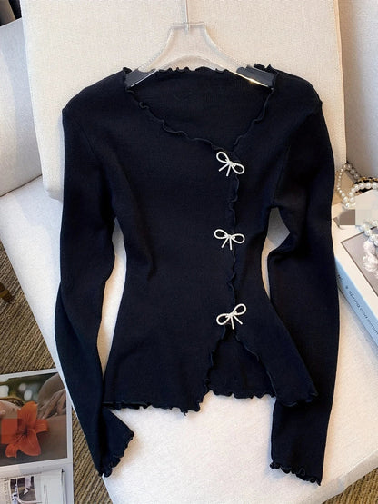 Sweater with bowknot for women