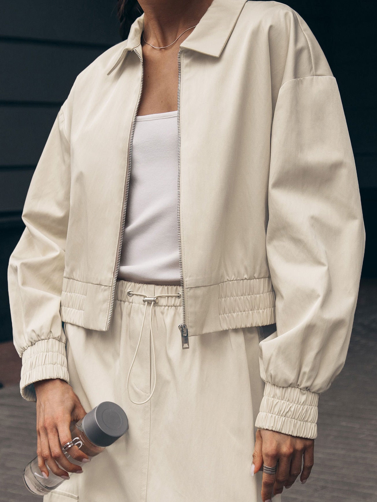 Women's beige short jacket