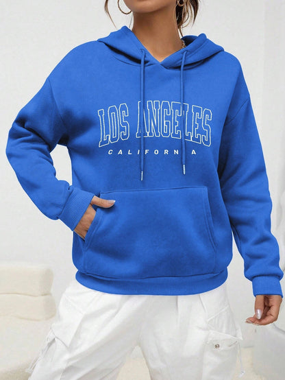 Jess | Sweatshirt With Hood Oversize Printed Los Angeles For Women