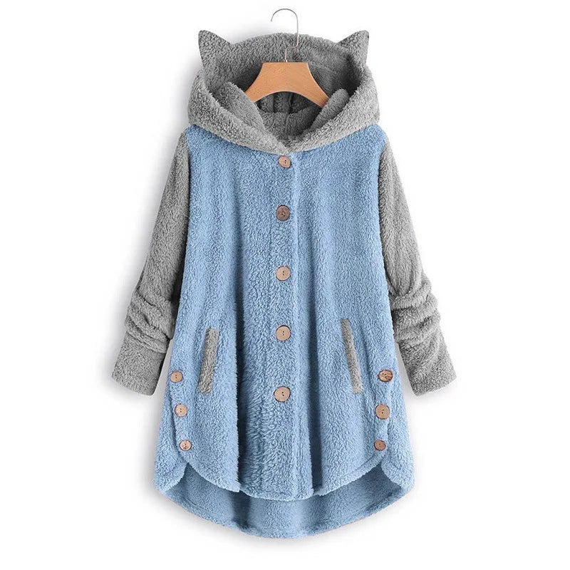 Jess | Sweatshirt With Hood For Women With Cat Pattern