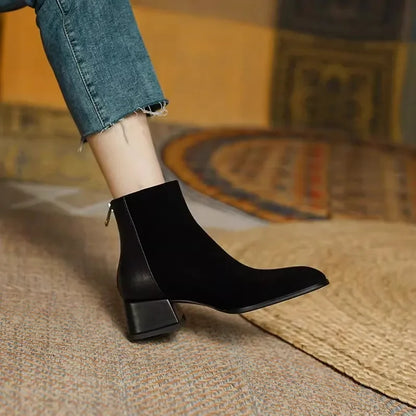 Quintonice Boots | Stylish Block Heel Ankle Boots