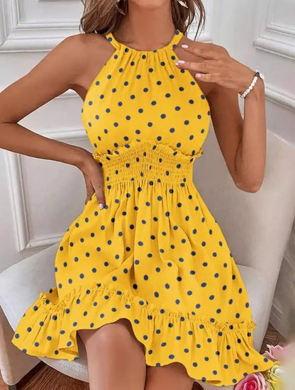 Agnes - Sexy sleeveless casual dress in halter style