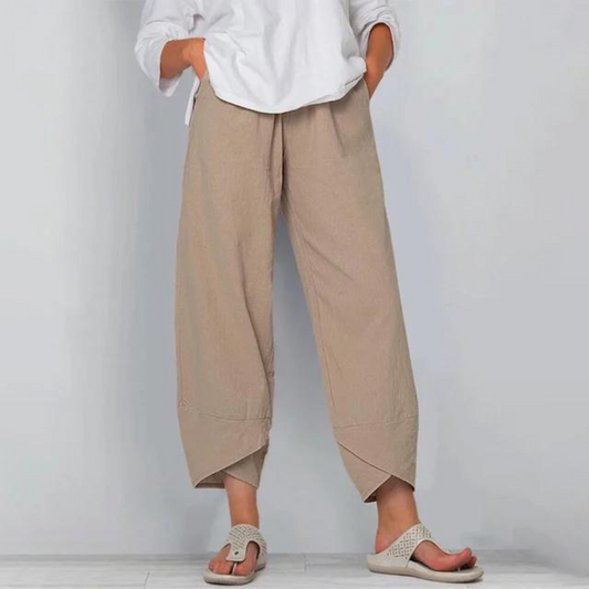 Sharon - Cotton Linen Women's Trousers