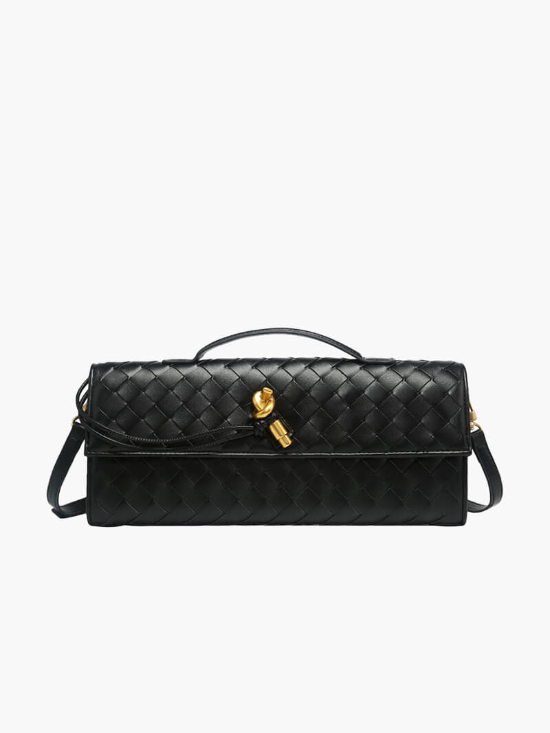 Arviel | Luxury Woven Handbag with Gold Closure