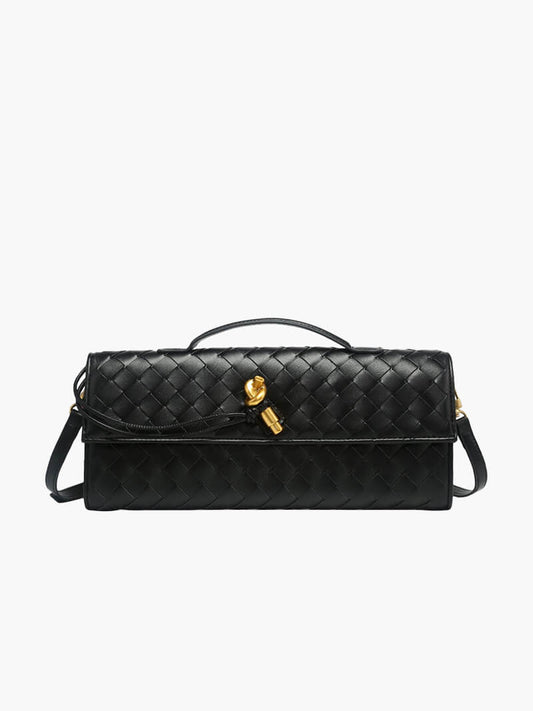 Arviel | Luxury Woven Handbag with Gold Closure